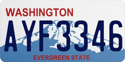 WA license plate AYF3346