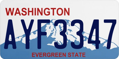 WA license plate AYF3347