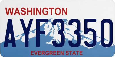 WA license plate AYF3350