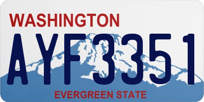 WA license plate AYF3351