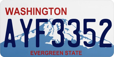 WA license plate AYF3352