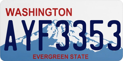 WA license plate AYF3353