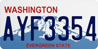 WA license plate AYF3354