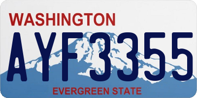 WA license plate AYF3355
