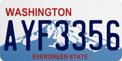 WA license plate AYF3356