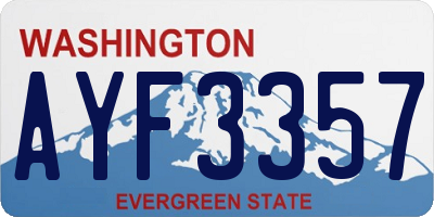 WA license plate AYF3357