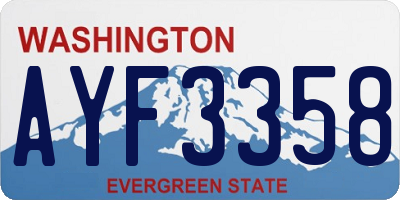 WA license plate AYF3358
