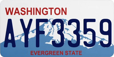 WA license plate AYF3359