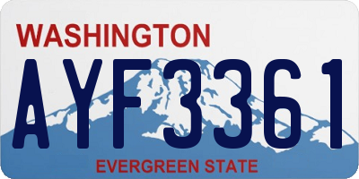 WA license plate AYF3361