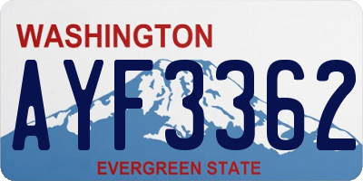 WA license plate AYF3362