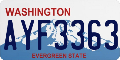 WA license plate AYF3363