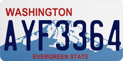WA license plate AYF3364