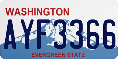 WA license plate AYF3366