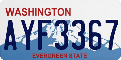 WA license plate AYF3367