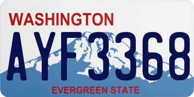 WA license plate AYF3368