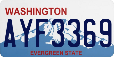 WA license plate AYF3369