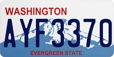 WA license plate AYF3370