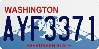 WA license plate AYF3371