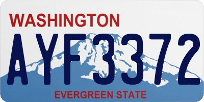 WA license plate AYF3372