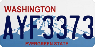 WA license plate AYF3373