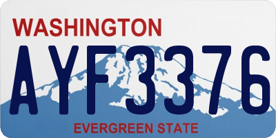 WA license plate AYF3376