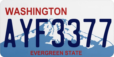 WA license plate AYF3377