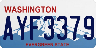 WA license plate AYF3379