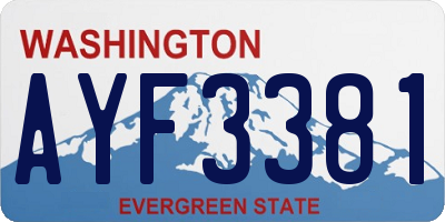 WA license plate AYF3381