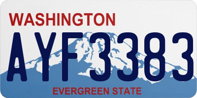 WA license plate AYF3383