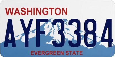 WA license plate AYF3384