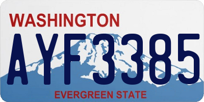 WA license plate AYF3385