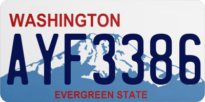 WA license plate AYF3386