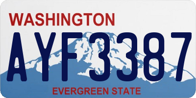 WA license plate AYF3387