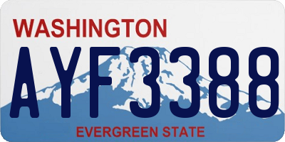 WA license plate AYF3388
