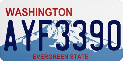 WA license plate AYF3390