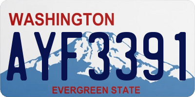 WA license plate AYF3391