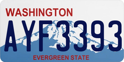 WA license plate AYF3393