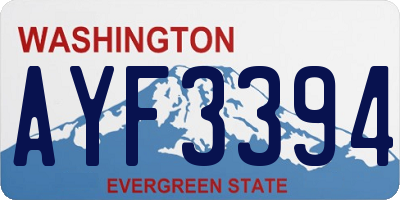 WA license plate AYF3394