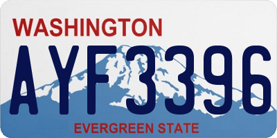 WA license plate AYF3396