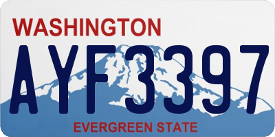 WA license plate AYF3397