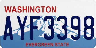 WA license plate AYF3398