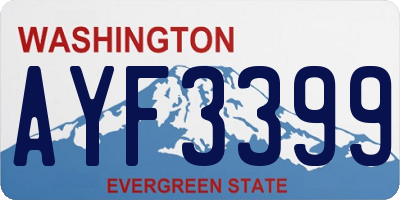 WA license plate AYF3399