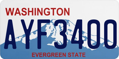 WA license plate AYF3400