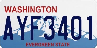 WA license plate AYF3401