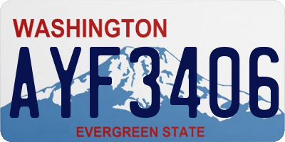WA license plate AYF3406
