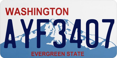 WA license plate AYF3407
