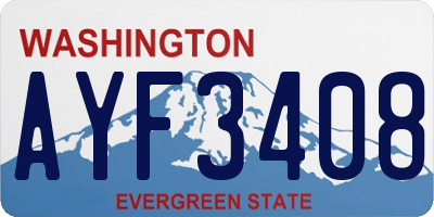 WA license plate AYF3408