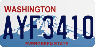 WA license plate AYF3410