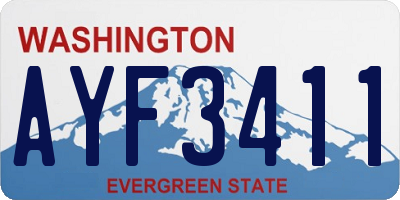 WA license plate AYF3411