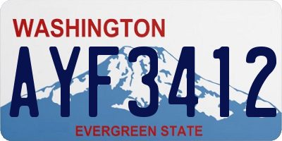 WA license plate AYF3412